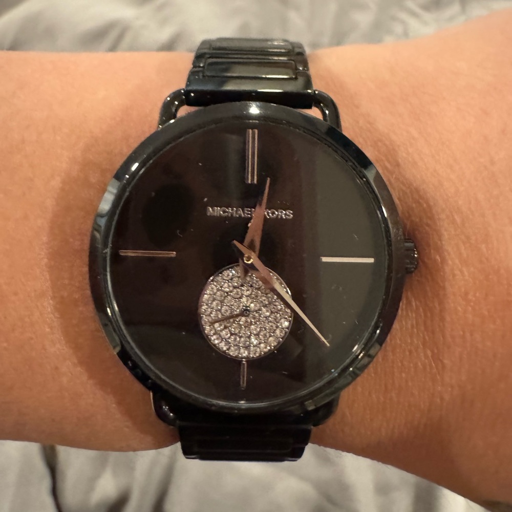 Michael Kors Black Watch with Crystal Accents